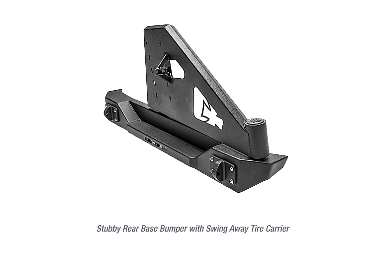 Stubby Rear Jeep Bumper with Swing Away Tire